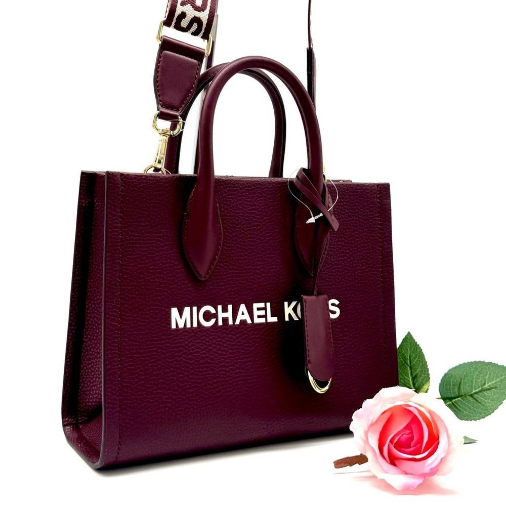 Michael Kors Mirella Small Signature Logo Crossbody Bag Ox Blood - Picture 3 of 8